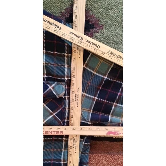 Member's Mark Men's Fleece & Sherpa Lined Shacket Blue Green Plaid Pocketed XL - Picture 10 of 16